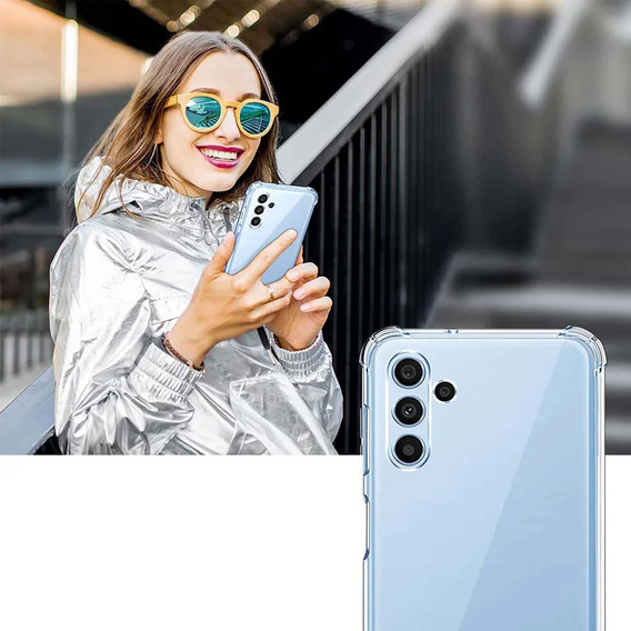 Pouzdro pro Samsung Galaxy A54 5G, Anti-Shock, průhledné + sklo 9H