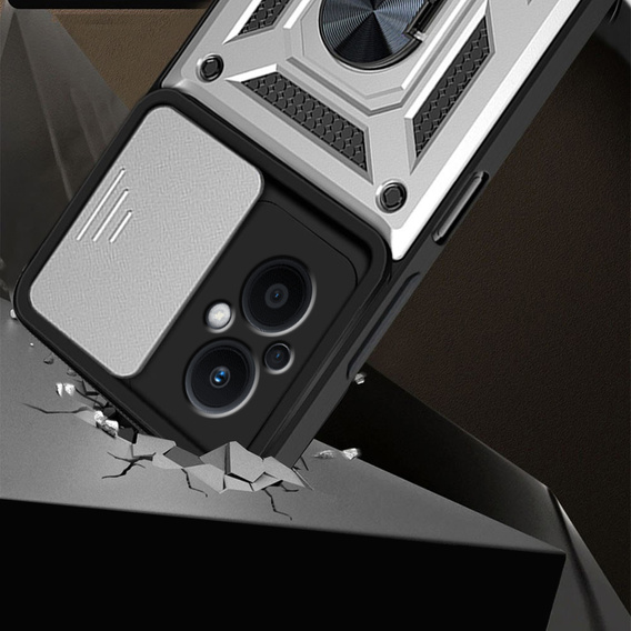 Pouzdro pro Oppo Reno7 Lite, CamShield Slide, stříbrné