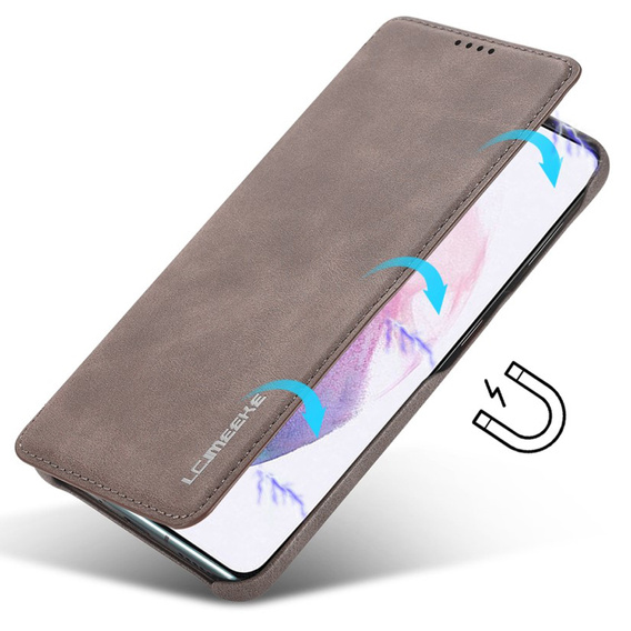 Klopové pouzdro pro Samsung Galaxy S22+ Plus 5G, LC.IMEEKE, káva