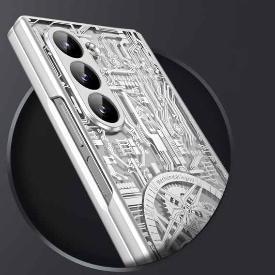 Pouzdro pro Samsung Galaxy Z Fold6 5G, Mechanical Legend, stříbrné