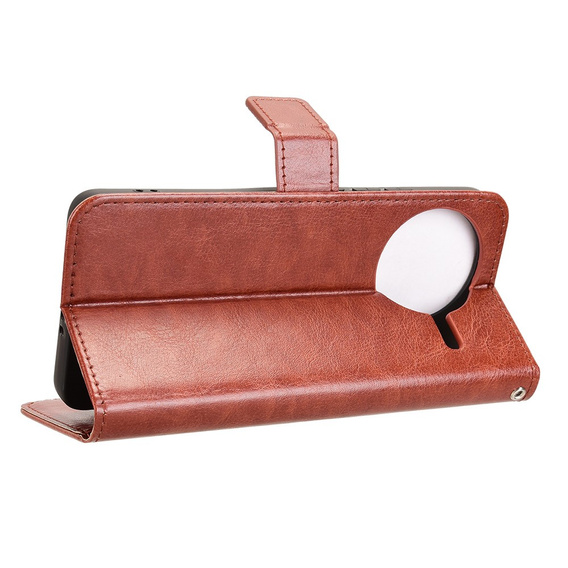 Klopové pouzdro pro Xiaomi Poco F7 Ultra, Crazy Horse Wallet, hnědé