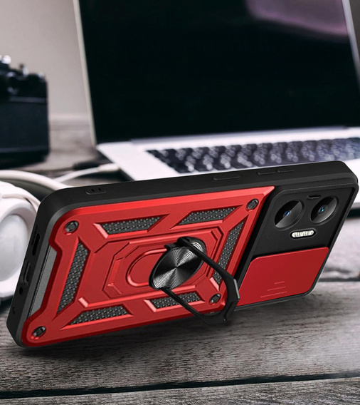Pouzdro pro Xiaomi Poco F7, CamShield Slide, červené