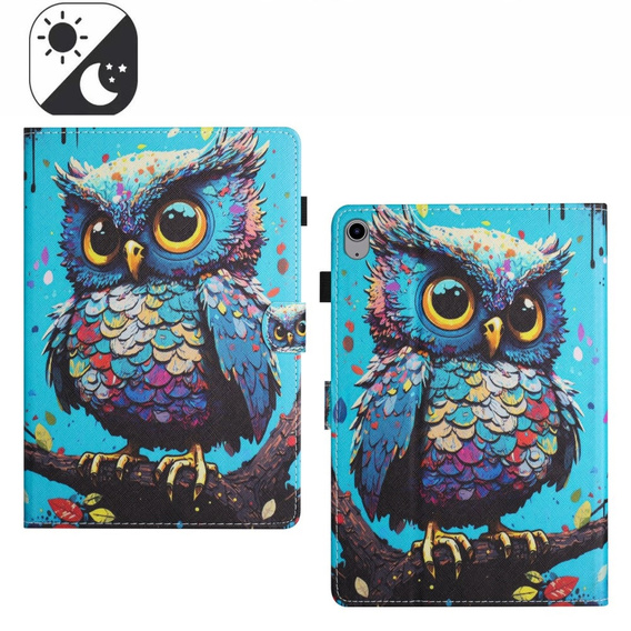 Pouzdro pro iPad 10.9" 2022 (10 gen.), s klopou, owl