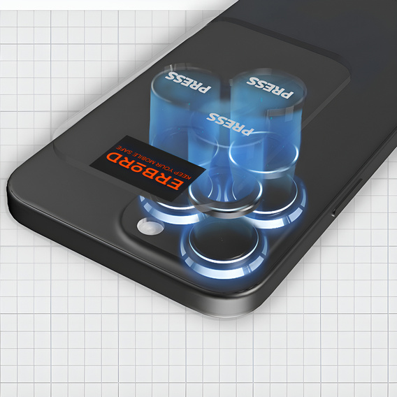 ERBORD OPTIK Pro tvrzené sklo pro fotoaparát iPhone 16 Pro / 16 Pro Max, černé