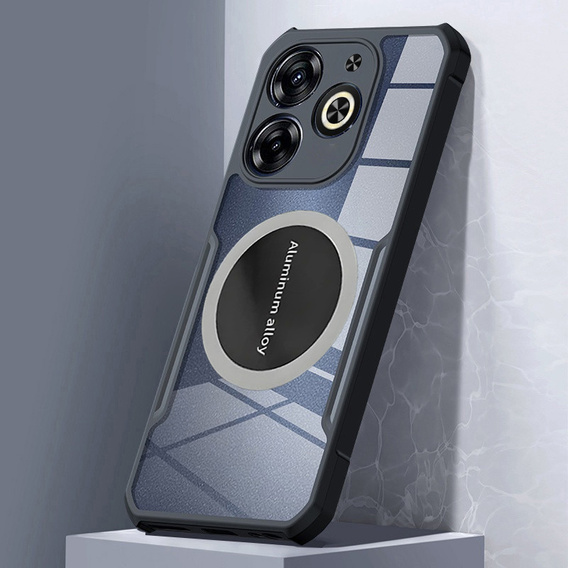 Pouzdro pro Infinix Hot 40i, s magnetickou fólií, transparentní / černé