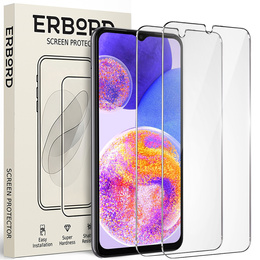 2x tvrzené sklo pro Samsung Galaxy A23 4G/5G, ERBORD 9H Hard Glass na displeji
