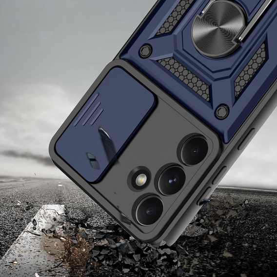 Pancéřové pouzdro pro Samsung Galaxy A26, CamShield Slide, modré + tvrzené sklo 9H