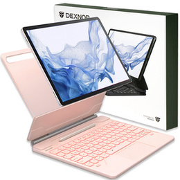 Pouzdro s klávesnicí pro Samsung Galaxy Tab S7+ / S7 FE / S9+ / S8+ / S9 FE+ / S10+, Dexnor Magnetic Keyboard Touchpad, růžové