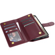 Pouzdro s klopou pro Samsung Galaxy S25 Edge, Rhombus Crossbody Leather, kaštanové