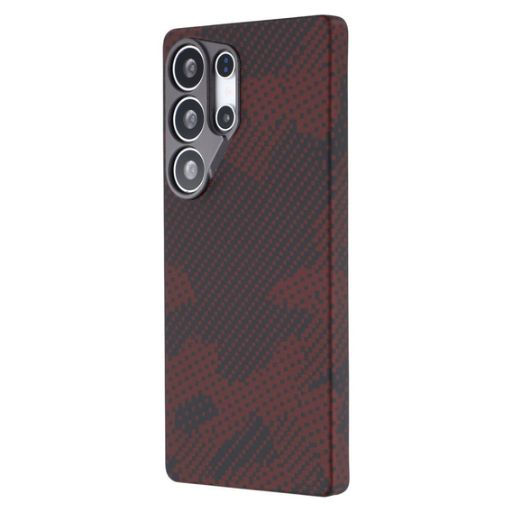 Pouzdro pro Samsung Galaxy S25 Ultra, Aramid Fiber MagSafe, černá / červená