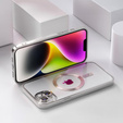 Pouzdro pro iPhone 14 Plus, Electro MagSafe, stříbrné + sklo na displej