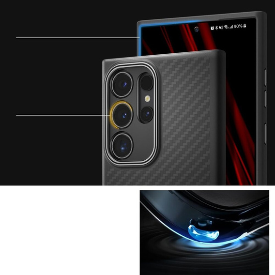 Pouzdro Spigen Enzo Aramid černé pro Samsung Galaxy S24 Ultra