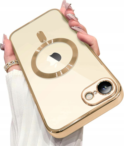 Pouzdro pro iPhone 7 Plus / 8 Plus, Electro MagSafe, zlaté + sklo na displej
