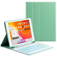 Pouzdro + klávesnice iPad 10.2 7/8/9 gen 2019/2020/2021, Keyboard Cover Pen Slot, zelené