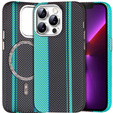 Pouzdro pro iPhone 13 Pro, Carbon Fiber MagSafe, černá / modrá