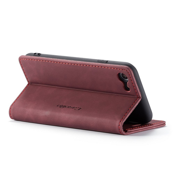 Pouzdro CASEME pro iPhone 7/8/SE 2020/SE 2022, Leather Wallet Case, kaštanové