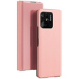 Pouzdro pro Xiaomi Redmi 10C, Clear View, růžové rose gold