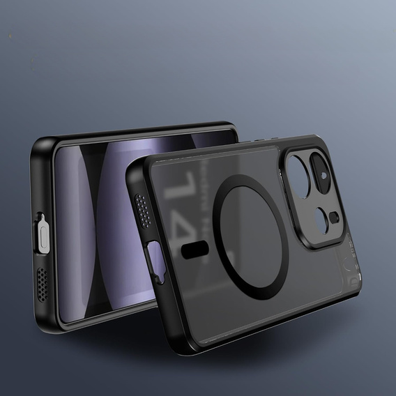Pouzdro pro Xiaomi Redmi Note 14 4G, pro MagSafe, ERBORD Matt Case, černý + sklo na displej