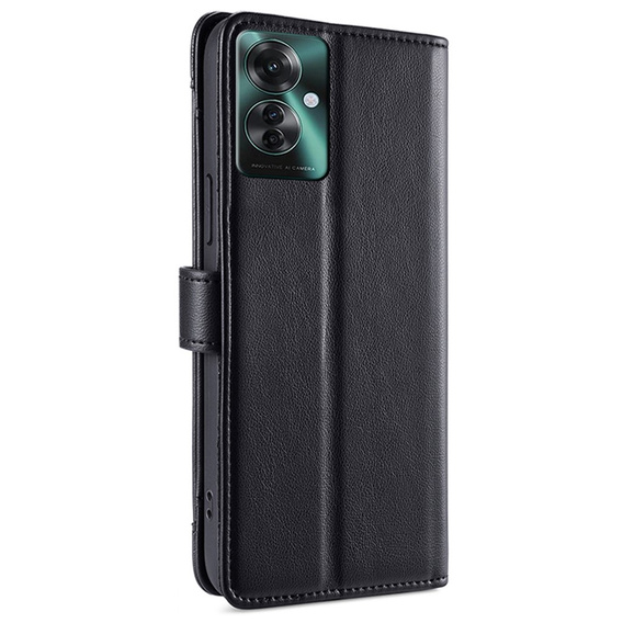 Klopové pouzdro pro Oppo Reno 11F 5G, Wallet Zipper Pocket, černé