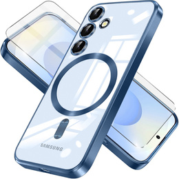 Pouzdro pro Samsung Galaxy S25, Electro MagSafe, námořnicky modré + sklo na displej