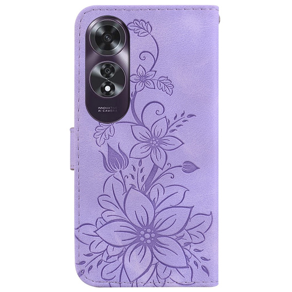Klopové pouzdro pro Oppo A60, Lily Flower, fialové