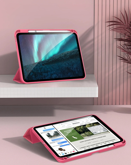 Pouzdro pro iPad 11" 2025 A16 (11 gen.) / iPad 10.9" 2022 (10 gen.), Smartcase Hybrid, se slotem na stylus, růžové
