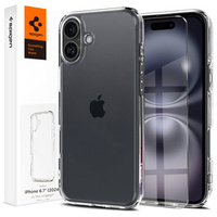 Pouzdro Spigen pro iPhone 16, Ultra Hybrid, průhledné + 9H tvrzené sklo