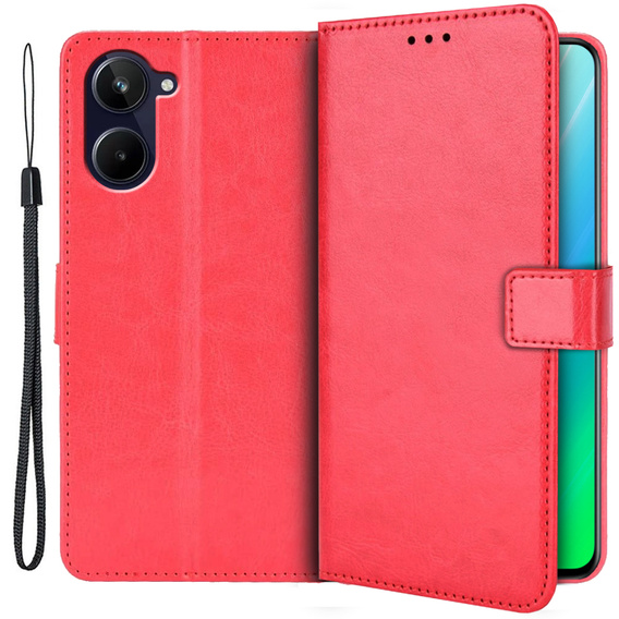 Flipové pouzdro pro Realme 10 4G, Split Leather, červené