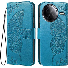 Klopové pouzdro pro Xiaomi Poco F7 Pro, Butterfly, modré