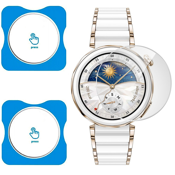 2x Tvrzené sklo ERBORD pro Huawei Watch GT 5 Pro 42mm, s montážním rámečkem