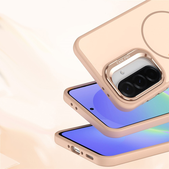 Skin-touch pouzdro s podstavcem pro MagSafe pro Samsung Galaxy A57 5G, pouštní zlatá