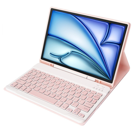 Pouzdro + klávesnice Apple iPad Air 11" 6 gen. 2024, Leather Pen Slot, růžové rose gold