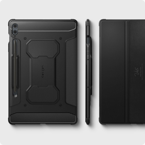 Pouzdro SPIGEN Rugged Armor Pro pro Samsung Galaxy Tab S9 FE+ 12.4" (X610/X616B) – Černé