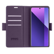 Pouzdro pro Xiaomi Redmi Note 13 Pro+, ERBORD Glossy Litchi, flipová peněženka, fialové