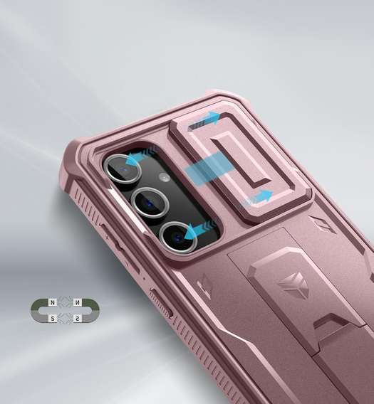 Pancéřové pouzdro pro Samsung Galaxy S24 FE, Dexnor Full Body (Two Frames), růžové rose gold