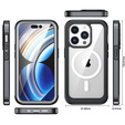 Pouzdro pro iPhone 15 Pro, Armoured Full Protect 360° pro MagSafe, sklo na displej, černé