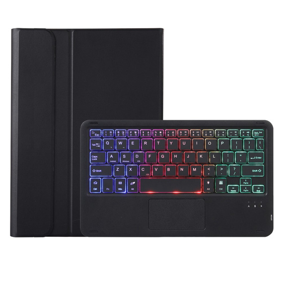 Pouzdro s podsvícenou bluetooth touchpad klávesnicí pro iPad 10.9" 2022 (10 gen.), černé