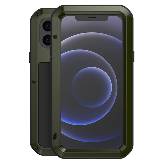 Pouzdro Love Mei pro iPhone 12 Mini, armored with glass, zelené