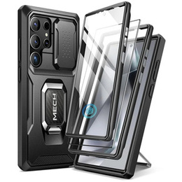 Pancéřové pouzdro pro Samsung Galaxy S24, řada TONGATE MECH s kroužkem, černé