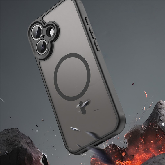 Pouzdro pro iPhone 17, pro MagSafe, s ochranou fotoaparátu, tónované s černým rámečkem