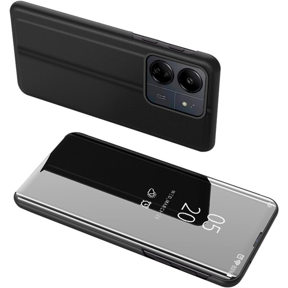 Pouzdro pro Xiaomi Redmi 13C / Poco C65, Clear View, černé