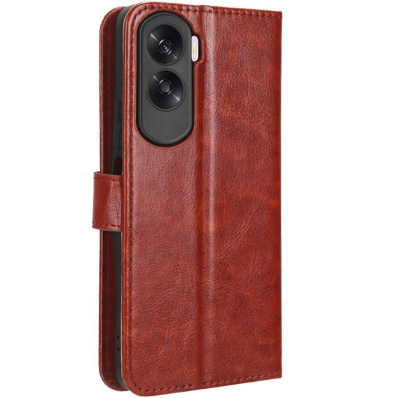 Klopové pouzdro pro Honor 90 Lite 5G, Crazy Horse Wallet, hnědé