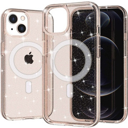 Pouzdro pro iPhone 14 Plus, Glittery, pro MagSafe, zlaté