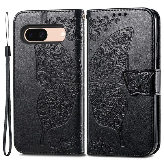 Klopové pouzdro pro Google Pixel 8A, Butterfly, černé