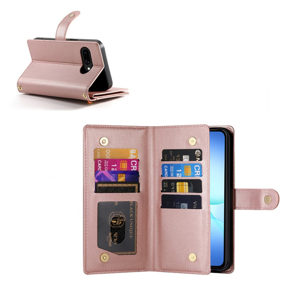 Flipové pouzdro Wallet Zipper Pocket pro Samsung Galaxy A17 5G, Wallet Zipper Pocket, peněženka, růžové