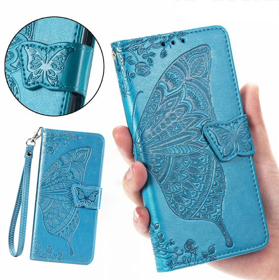 Klopové pouzdro pro Realme 14X / Realme C75, Butterfly, modré