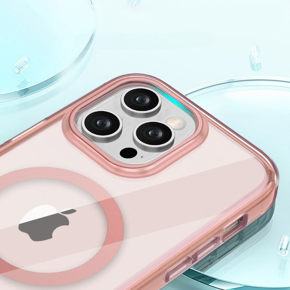 Pouzdro pro iPhone 16 Pro, Shockproof Hybrid, s fólií na displej, pro MagSafe, růžové