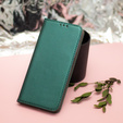 Klopové pouzdro pro Samsung Galaxy A54 5G, Smart Magnetic, tmavě zelené + 9H sklo 