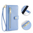 Klopové pouzdro pro Realme 14 Pro+ 5G, Wallet Zipper Pocket, modré