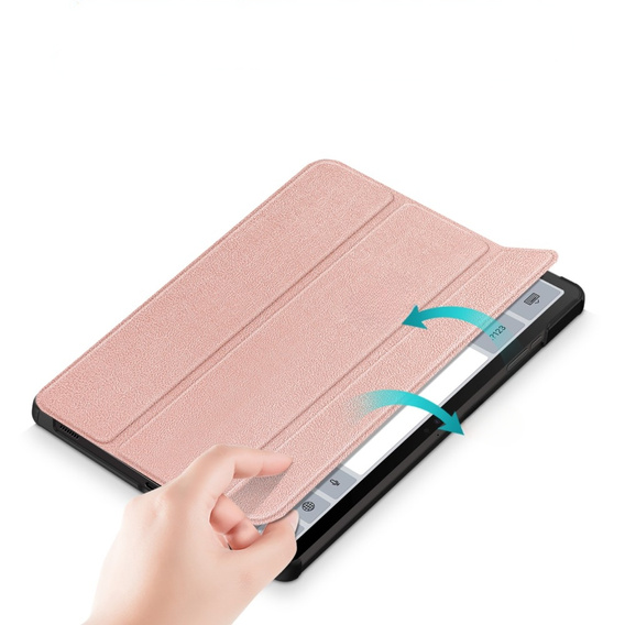 Pouzdro pro Samsung Galaxy Tab S9 FE+ Plus, Smartcase s prostorem pro stylus, růžové rose gold